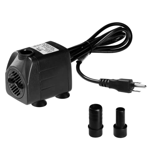 0840166271346 - SIMPLE DELUXE 160GPH SUBMERSIBLE WATER PUMP (600L/H, 8W) WITH ADJUSTABLE INTAKE, 4.3FT HIGH LIFT, 2 NOZZLES, PERFECT FOR FISH TANK, POND, AQUARIUM, HYDROPONICS