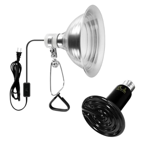 0840166275733 - SIMPLE DELUXE 100W CERAMIC REPTILE HEAT LAMP BULB & 150W CLAMP LIGHT WITH 8.5 ALUMINUM REFLECTOR COMBO FOR AMPHIBIAN PETS