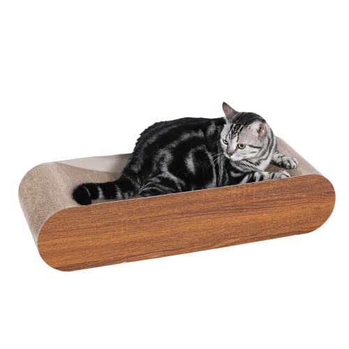 0840166276495 - CAT SCRATCHER, CARDBOARD LOUNGE BED, BONE SHAPE DESIGN, RECYCLABLE CORRUGATED SCRATCHING PAD, STABLE AND DURABLE, FURNITURE PROTECTOR, REVERSIBLE, BROWN