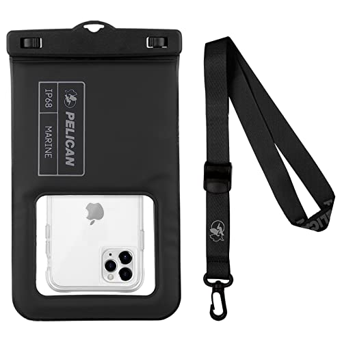 0840171721126 - PELICAN – MARINE SERIES – WATER-PROOF FLOATING PROTECTION PHONE POUCH (XL SIZE) WITH DETACHABLE LANYARD – STEALTH BLACK