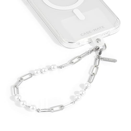 0840171733945 - CASE-MATE PHONE CHARM WITH BEADED SILVER PEARLS - DETACHABLE PHONE LANYARD, HANDS-FREE WRIST STRAP, ADJUSTABLE PHONE STRAP GRIP FOR WOMEN - IPHONE 14 PRO MAX/ 13 PRO MAX/ 12 PRO MAX/ 11 - SILVER PEARL