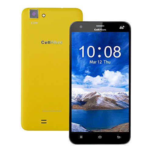 0840176080556 - CELLALLURE COOL 5.GSM MULTI CARRIER NO CONTRACT ANDROID SMARTPHONE - RETAIL PACKAGING (YELLOW)