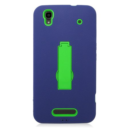0840176127473 - EAGLE CELL HYBRID ARMOR CASE WITH STAND FOR ZTE BOOST MAX+/MAX N9520 - RETAIL PACKAGING - ZZ0 GREEN/BLUE