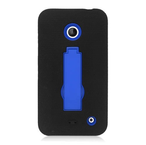 0840176133337 - EAGLE CELL HYBRID SKIN CASE WITH STAND FOR NOKIA LUMIA 635 - RETAIL PACKAGING - BLUE/BLACK