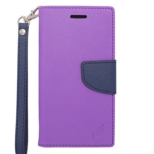 0840176160968 - EAGLE CELL FLIP WALLET PU LEATHER PROTECTIVE CASE FOR APPLE IPHONE 6 - RETAIL PACKAGING - DARK BLUE/PURPLE