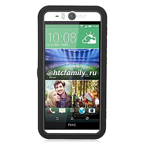 0840176182076 - EAGLE CELL HYBRID ARMOR PROTECTIVE CASE WITH STAND FOR HTC DESIRE EYE - RETAIL PACKAGING - B2 BLACK