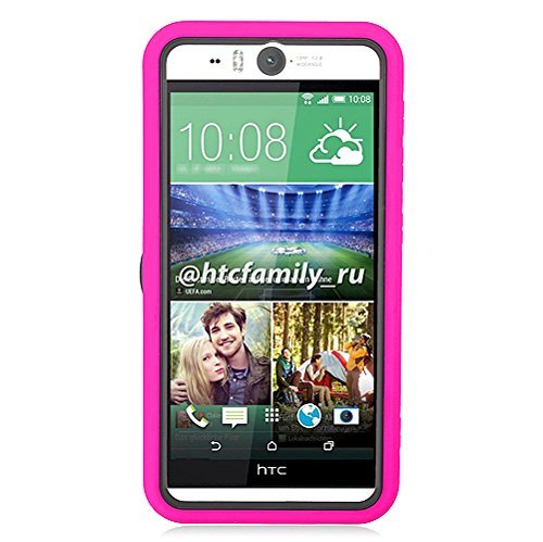 0840176182106 - EAGLE CELL HYBRID ARMOR PROTECTIVE CASE WITH STAND FOR HTC DESIRE EYE - RETAIL PACKAGING - B2 BLACK/HOT PINK