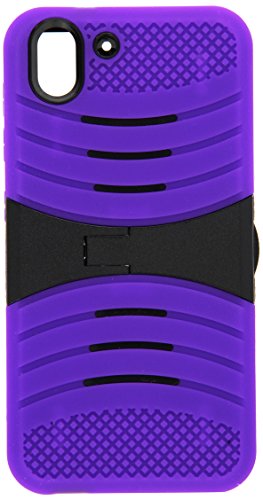 0840176182113 - EAGLE CELL HYBRID ARMOR PROTECTIVE CASE WITH STAND FOR HTC DESIRE EYE - RETAIL PACKAGING - B2 BLACK/PURPLE