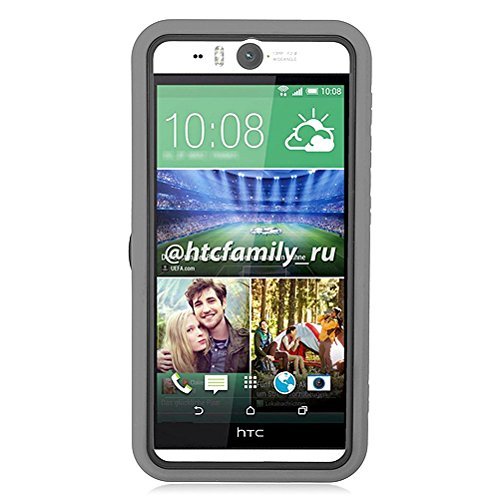 0840176182120 - EAGLE CELL HYBRID ARMOR PROTECTIVE CASE WITH STAND FOR HTC DESIRE EYE - RETAIL PACKAGING - B2 BLACK/GRAY