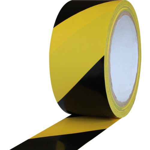 0840178018724 - PROTAPES PVC HEAVY DUTY SAFETY STRIPE, 51 LBS/IN TENSILE STRENGTH, 7.8 MILS THICK, 36 YDS LENGTH X 2 WIDTH, BLACK/YELLOW (PACK OF 1)