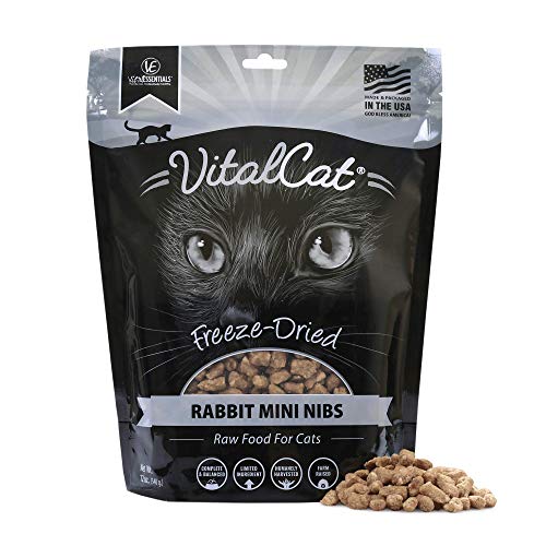 0840199639571 - VITAL CAT FREEZE-DRIED RABBIT MINI NIBS CAT FOOD, 12 OZ