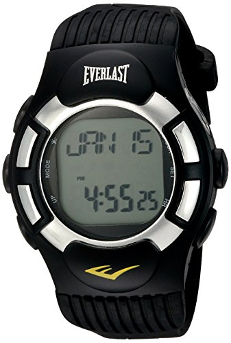0840222102218 - EVERLAST AUTOMATIC PLASTIC AND RUBBER FITNESS WATCH, COLOR:BLACK (MODEL: EVWHR001BK)