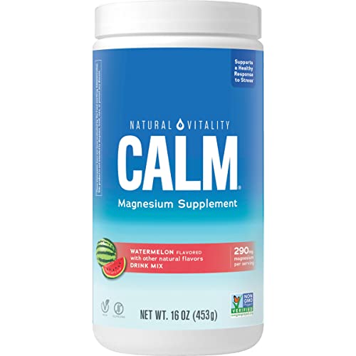 0840230344150 - NATURAL VITALITY CALM MAGNESIUM, WATERMELON FLAVORED DRINK MIX, 16 OZ. (PACK MAY VARY)