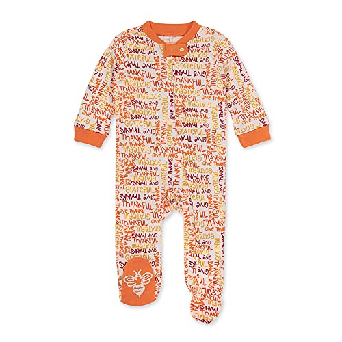 0840231603355 - BURTS BEES BABY BABY GIRLS SLEEP AND PLAY PJS, 100% ORGANIC COTTON ONE-PIECE PAJAMAS ZIP FRONT LOOSE FIT ROMPER JUMPSUIT, THANKFUL, 3 MONTHS