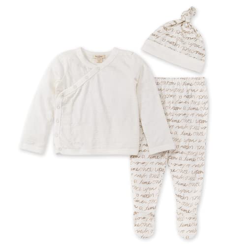 0840231654081 - BURTS BEES BABY BABY BOYS TAKE ME HOME SET, 3-PIECE TOP, PANT, AND HAT BUNDLE, 100% ORGANIC COTTON LAYETTE SET, ONCE UPON A TIME, NEWBORN US