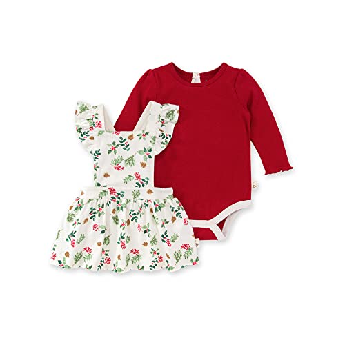 0840231679534 - BURTS BEES BABY BABY GIRLS DRESS, INFANT & TODDLER, SHORT LONG-SLEEVE, 100% ORGANIC COTTON AND TODDLER LAYETTE SET, NATURES HOLIDAY, 6 MONTHS US