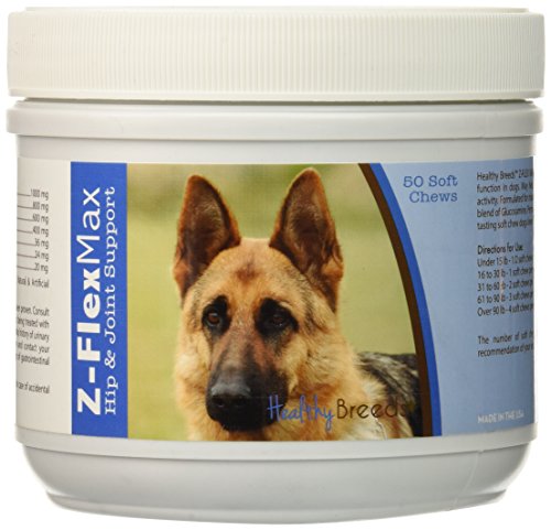 0840235108245 - HEALTHY BREEDS Z-FLEX MAX HIP AND JOINT SUPPORT SOFT CHEWS, GERMAN SHEPHERD / 50 COUNT