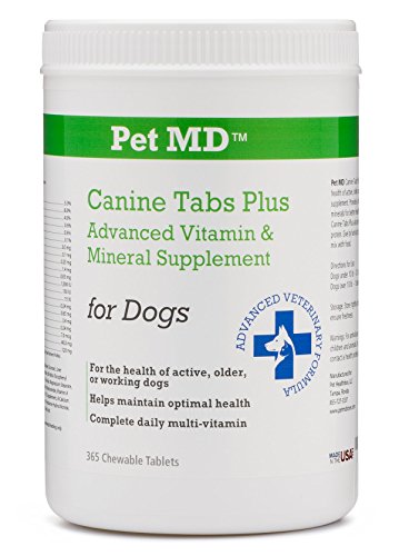 0840235137610 - PET MD - CANINE TABS PLUS 365 COUNT - ADVANCED MULTIVITAMINS FOR DOGS - VITAMIN AND MINERAL NUTRITIONAL SUPPLEMENT - LIVER FLAVORED CHEWABLE TABLETS