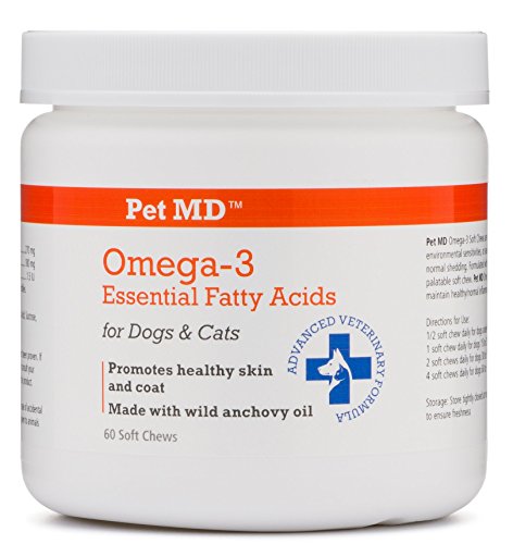 0840235137658 - PET MD - FISH OIL FOR DOGS - OMEGA 3 SOFT CHEWS - NUTRITIONAL SUPPLEMENT FOR SKIN, COAT AND JOINT HEALTH - 60 COUNT