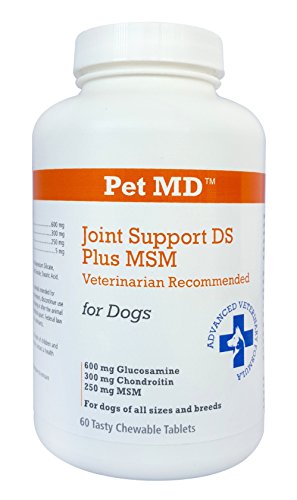 0840235137672 - PET MD JOINT SUPPORT DS PLUS GLUCOSAMINE, CHONDROITIN AND MSM FOR DOGS 60 TABLETS