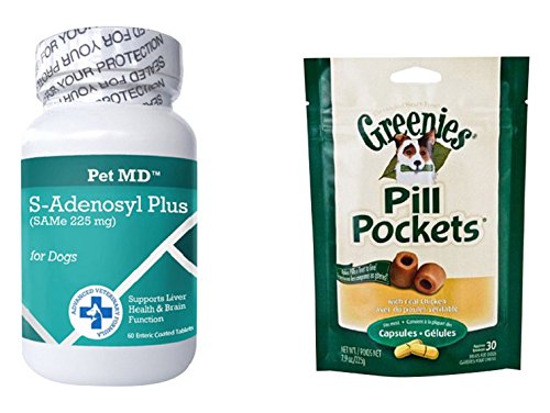 0840235138624 - S ADENOSYL 225 (SAME) LIVER SUPPORT FOR MEDIUM/LARGE DOGS (60 TABS) AND BAG OF PILL POCKETS (CHICKEN)