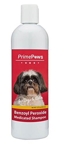 0840235142195 - PRIME PAWS BENZOYL PEROXIDE MEDICATED SHAMPOO FOR DOGS AND CATS - EFFECTIVE FOR SEBORHHEA, DANDRUFF, MANGE, ITCH RELIEF, ACNE AND FOLLICULITIS - CITRUS SCENT - 12 OZ