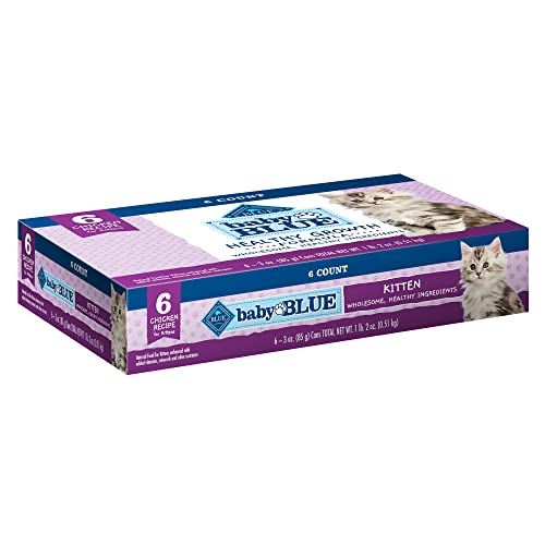 0840243135172 - BLUE BUFFALO BABY BLUE HEALTHY GROWTH FORMULA NATURAL KITTEN PATE WET CAT FOOD MULTI-PACK, CHICKEN RECIPE 3-OZ (6 COUNT)