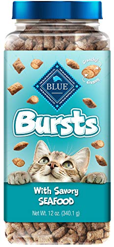 0840243137077 - BLUE BUFFALO BURSTS CRUNCHY CAT TREATS, SEAFOOD 12-OZ TUB