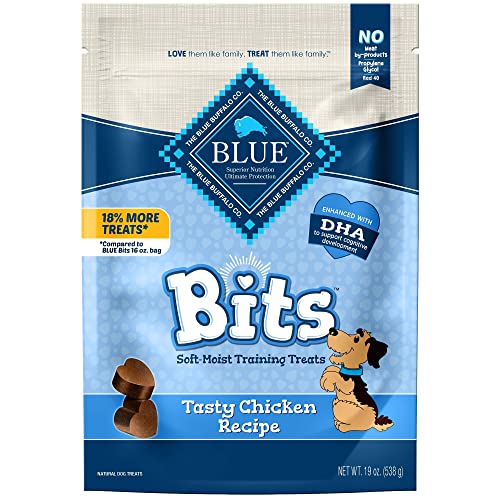 0840243142774 - BLUE BUFFALO BLUE BITS NATURAL SOFT-MOIST TRAINING DOG TREATS, CHICKEN RECIPE 19-OZ BAG