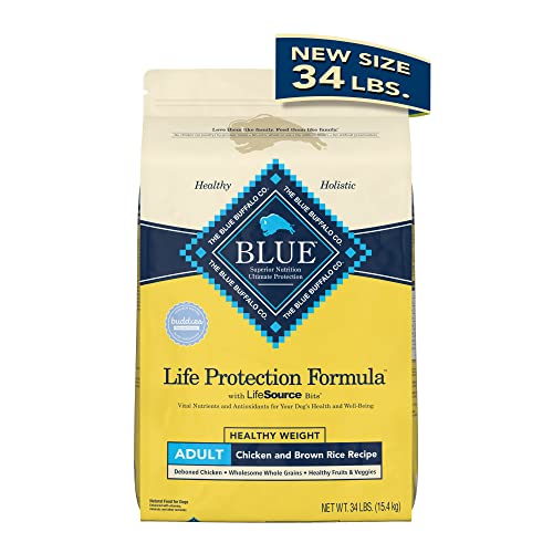 0840243144587 - BLUE BUFFALO LIFE PROTECTION FORMULA NATURAL ADULT HEALTHY WEIGHT DRY DOG FOOD, CHICKEN AND BROWN RICE 34-LB