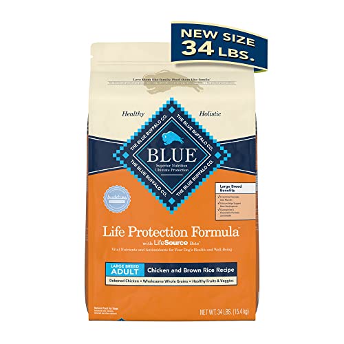 0840243144617 - BLUE BUFFALO LIFE PROTECTION FORMULA NATURAL ADULT LARGE BREED DRY DOG FOOD, CHICKEN AND BROWN RICE 34-LB