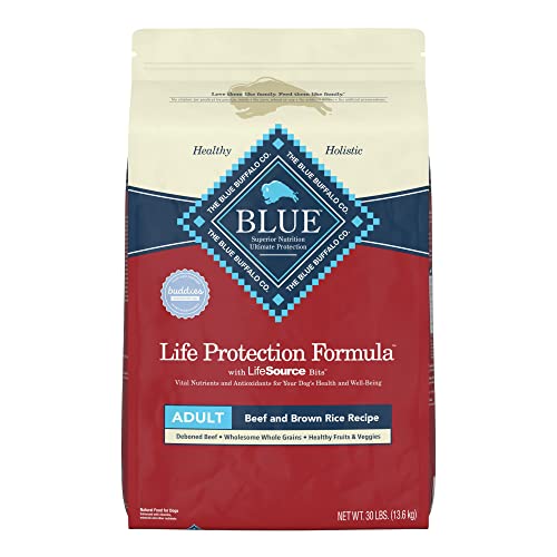 0840243145294 - BLUE BUFFALO LIFE PROTECTION FORMULA NATURAL ADULT DRY DOG FOOD, BEEF AND BROWN RICE 30-LB