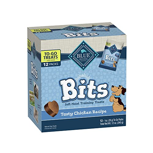 0840243145423 - BLUE BUFFALO BLUE BITS NATURAL SOFT-MOIST TRAINING DOG TREATS TO-GO, CHICKEN RECIPE 1-OZ BAGS (PACK OF 12)
