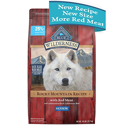0840243148493 - BLUE BUFFALO WILDERNESS ROCKY MOUNTAIN RECIPE HIGH PROTEIN, NATURAL SENIOR DRY DOG FOOD, RED MEAT WITH GRAIN 28 LB BAG