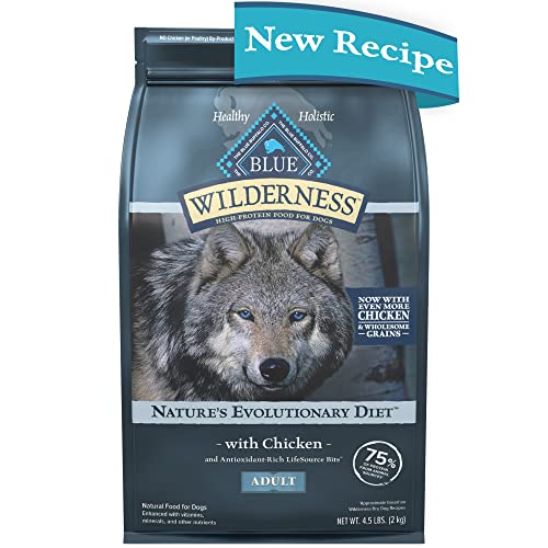 0840243148523 - BLUE BUFFALO WILDERNESS HIGH PROTEIN NATURAL ADULT DRY DOG FOOD PLUS WHOLESOME GRAINS, CHICKEN 4.5 LB BAG