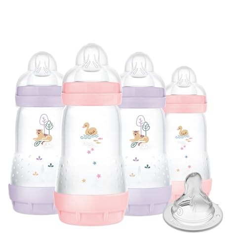 0840247690622 - MAM EASY START ANTI-COLIC BABY BOTTLE, MEDIUM FLOW, BREASTFEEDING-LIKE SILICONE NIPPLE BOTTLE, REDUCES COLIC, GAS, & REFLUX, EASY-TO-CLEAN, BPA-FREE, VENTED BABY BOTTLES FOR NEWBORNS, 2 PLUS MONTHS