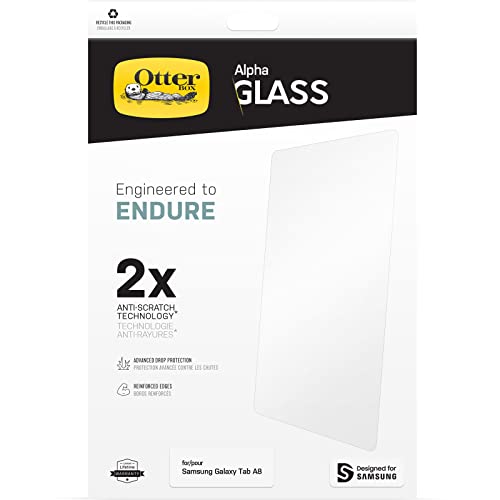 0840262374712 - OTTERBOX ALPHA GLASS SCREEN PROTECTOR FOR SAMSUNG GALAXY TAB A8 - CLEAR (GEN 2)