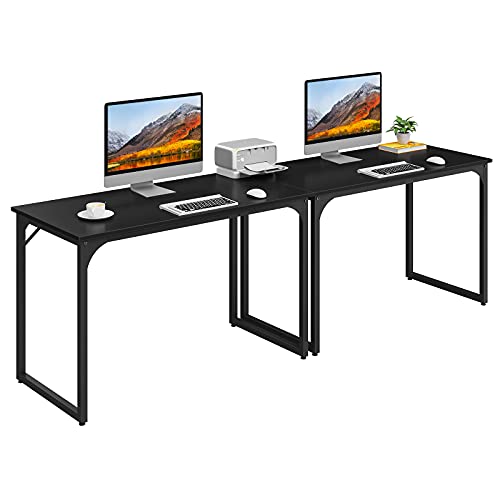 0840265219706 - YITAHOME DOUBLE COMPUTER DESK, 94.4 INCHES HOME OFFICE DESK FOR TWO PEOPLE, STURDY STUDY WRITING TABLE WORKSTATION, BLACK