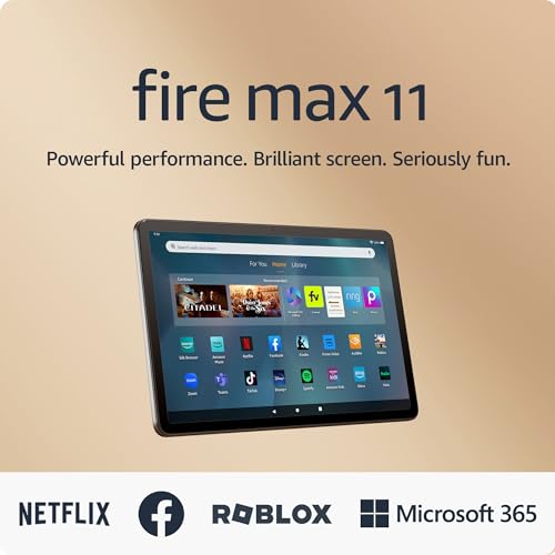 0840268901325 - INTRODUCING AMAZON FIRE MAX 11 TABLET, OUR MOST POWERFUL TABLET YET, VIVID 11 DISPLAY, OCTA-CORE PROCESSOR, 4 GB RAM, 14-HOUR BATTERY LIFE, 64 GB, GRAY