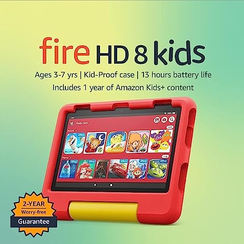 0840268905019 - AMAZON FIRE HD 8 KIDS TABLET, 8 HD DISPLAY, AGES 3-7, INCLUDES 2-YEAR WORRY-FREE GUARANTEE, KID-PROOF CASE, 32 GB, (2022 RELEASE), DISNEY MICKEY MOUSE
