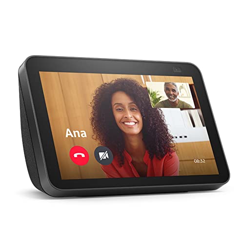 0840268908027 - ECHO SHOW 8 (2ND GEN, 2021 RELEASE) | INTERNATIONAL VERSION WITH UK POWER ADAPTOR | HD SMART DISPLAY WITH ALEXA AND 13 MP CAMERA | CHARCOAL