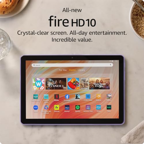 0840268976118 - ALL-NEW AMAZON FIRE HD 10 TABLET, BUILT FOR RELAXATION, 10.1 VIBRANT FULL HD SCREEN, OCTA-CORE PROCESSOR, 3 GB RAM, LATEST MODEL (2023 RELEASE), 64 GB, LILAC