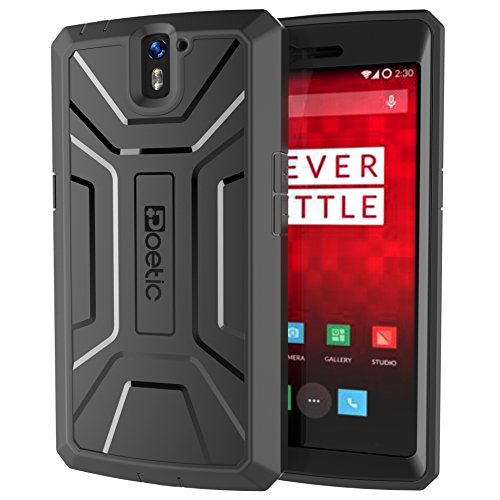 0840275112882 - ONEPLUS ONE CASE - POETIC COMPLETE PROTECTION HYBRID CASE WITH BUILT-IN SCREEN PROTECTOR FOR ONEPLUS ONE BLACK (3-YEAR MANUFACTURER WARRANTY FROM POETIC)