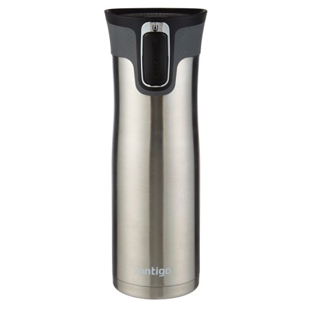 0840276102424 - CONTIGO AUTOSEAL WEST LOOP STAINLESS STEEL TRAVEL MUG WITH EASY-CLEAN LID, 20 OZ