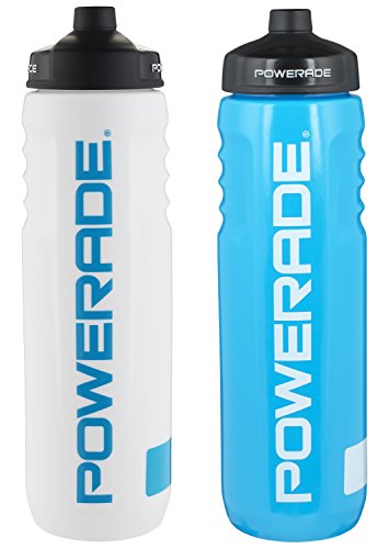 0840276132216 - POWERADE PERFECT SQUEEZE WATER BOTTLE 32 OZ 2 PACK WHITE/BLUE