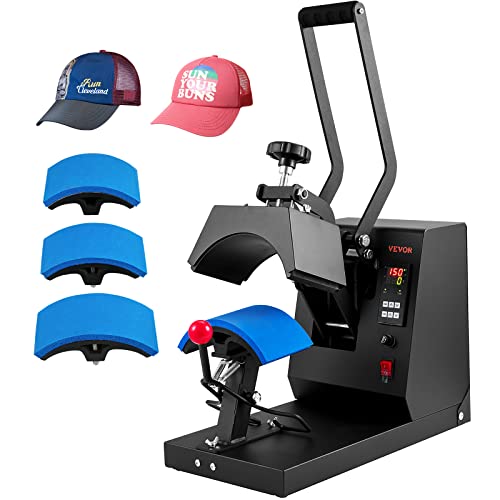 0840281561834 - VEVOR HAT HEAT PRESS, 4-IN-1 CAP HEAT PRESS MACHINE, 6X3INCHES CLAMSHELL SUBLIMATION TRANSFER, LCD DIGITAL TIMER TEMPERATURE CONTROL WITH 4PCS CURVED HEATING ELEMENTS (6X3/6.7X2.7/6.7X2.7/8.1X3.5)