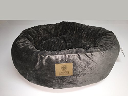 0840294107883 - AMERICAN KENNEL CLUB AKC3193GRAY 28 SUPER SOFT WAVE FUR ROUND PET BED, LARGE, GRAY