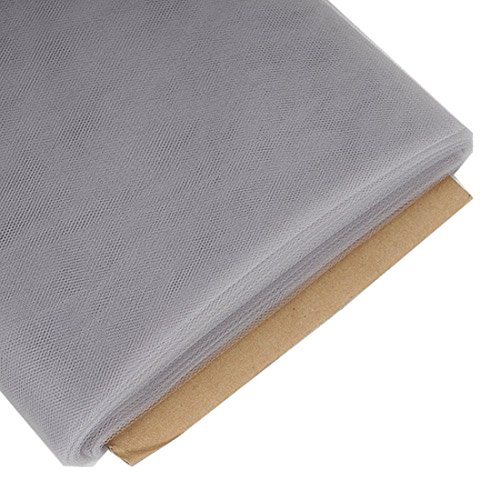 0840310125501 - LA LINEN TULLE FABRIC BOLT, 54-INCH BY 40-YARD, GRAY