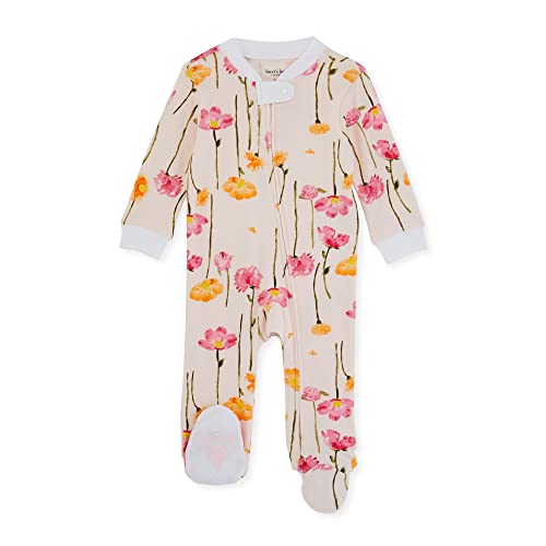 0840316806404 - BURTS BEES BABY BABY GIRLS SLEEP AND PLAY PAJAMAS, 100% ORGANIC COTTON ONE-PIECE ROMPER JUMPSUIT ZIP FRONT PJS, WINDY FLORAL, PREEMIE