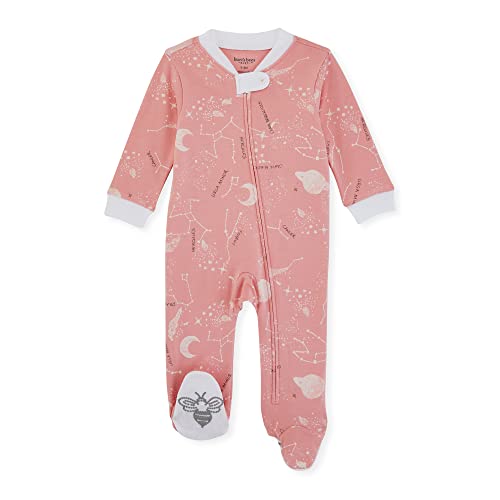 0840316806732 - BURTS BEES BABY BABY GIRLS PLAY PAJAMAS, 100% ORGANIC COTTON ONE-PIECE ROMPER JUMPSUIT ZIP FRONT PJS AND TODDLER SLEEPERS, LITTLE PLANETARIUM PINK, NEWBORN US